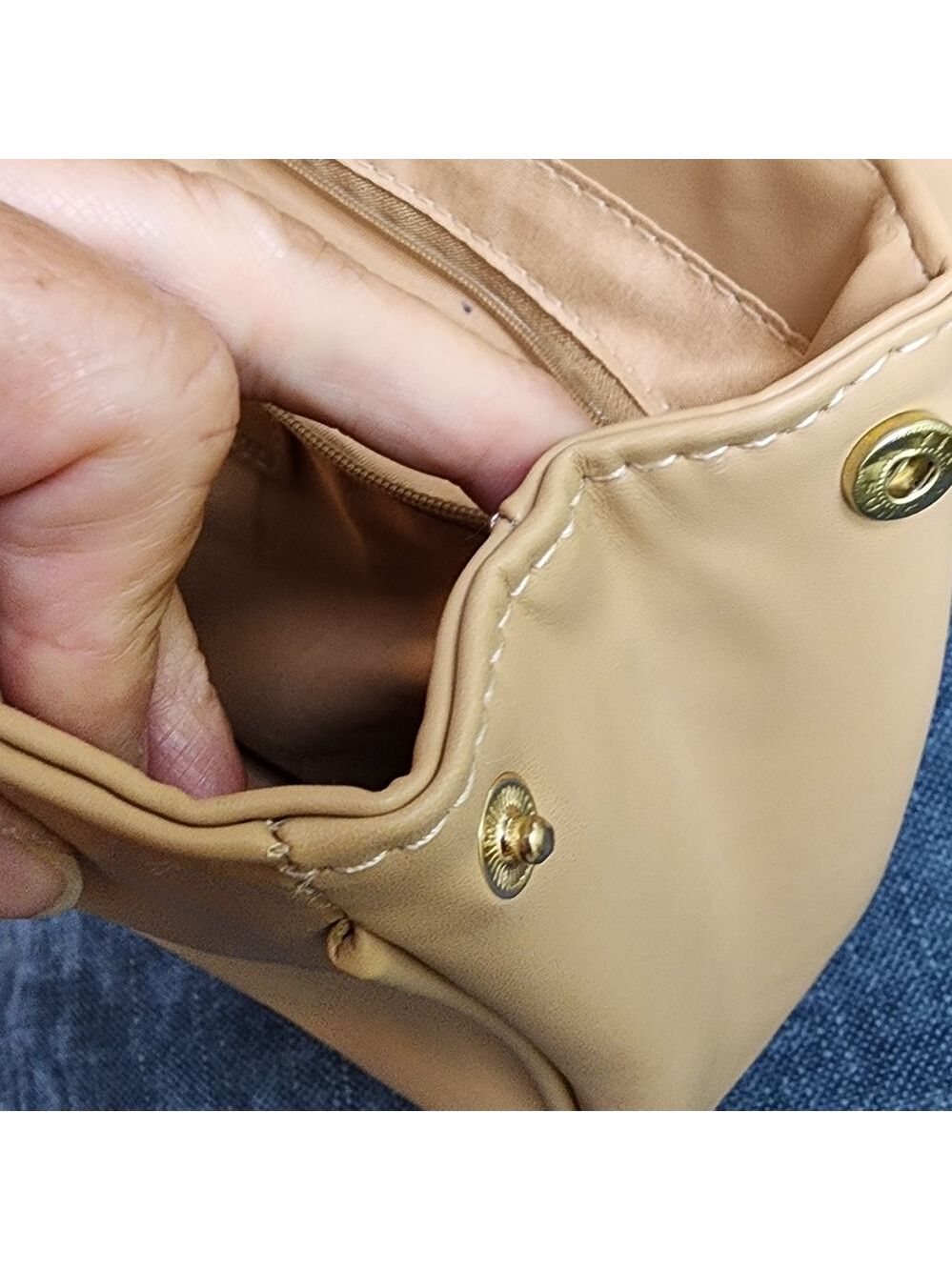 H by Halston Tan Handbag Satchel - Picture 6 of 11